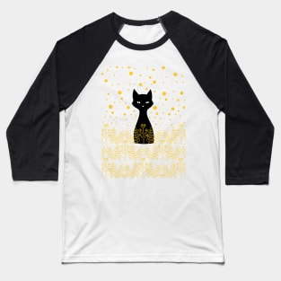 Night Cat Baseball T-Shirt